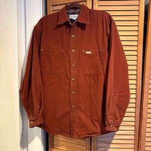 Carhartt Rust Button-Up Shirt men’s small cotton work wear outdoors vintage